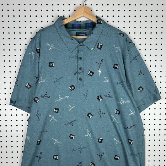 William Murray Performance Golf Polo Shirt Mens XXL Stretch Famous Courses Blue - Picture 2 of 6